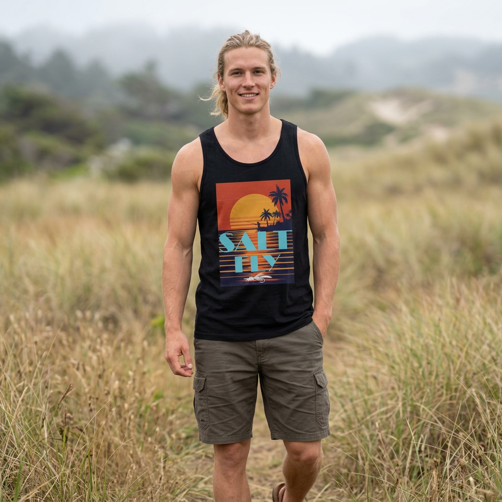 Retro Sunset Unisex Tank Top