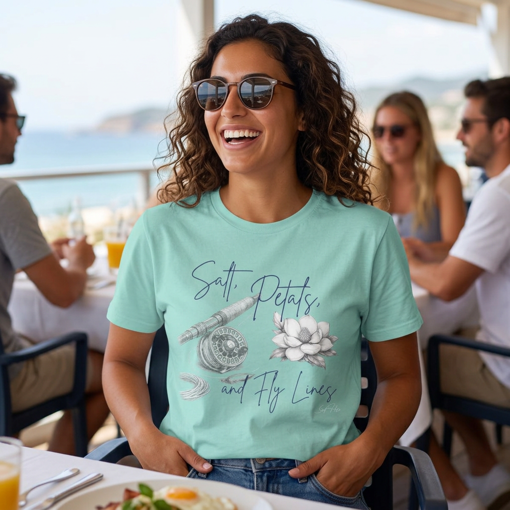 “Salt, Petals, and Fly Lines” Graphic T-Shirt